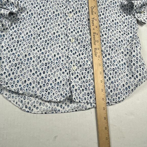 Saks Fifth Avenue Mens Button Front Shirt Oval Print Work Long Sleeve Top SMALL - Picture 6 of 10